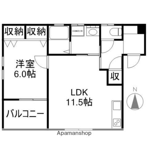オーガスタM(1LDK/2階)の間取り写真