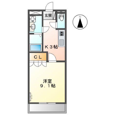 スターパレス小名川(1K/2階)の間取り写真