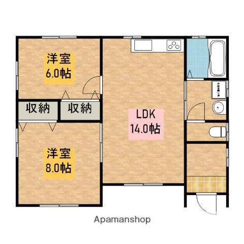 東海道本線 浜松駅 バス乗車時間：29分 柏原バス停で下車 徒歩1分 1階建 築21年(2LDK)の間取り写真