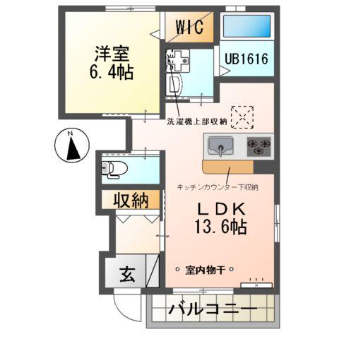 クレッセント神田B(1LDK/1階)の間取り写真