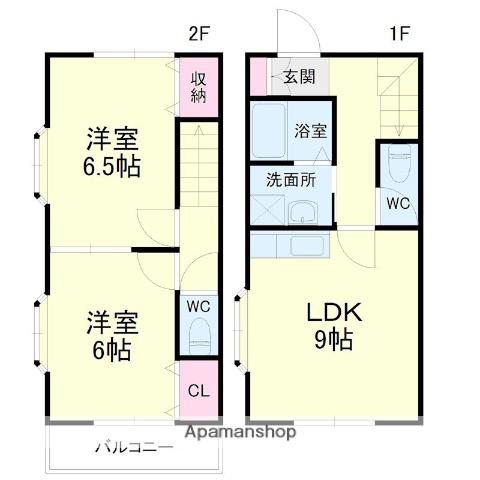 ライトハイツⅡ(2DK)の間取り写真