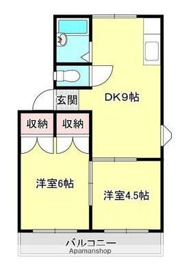 ハイツ ラメール(2DK/2階)の間取り写真