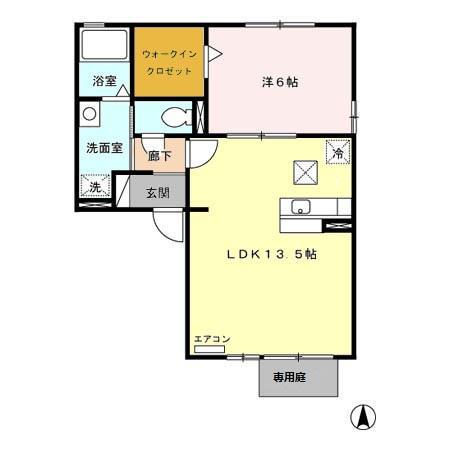 M&MS(1LDK/1階)の間取り写真