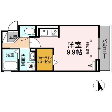 EXCEL21 VI(ワンルーム/2階)の間取り写真