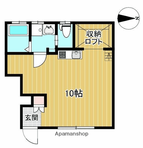 パークガーデン東伊場(ワンルーム/1階)の間取り写真