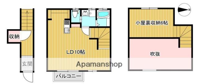 パークガーデン東伊場(ワンルーム/2階)の間取り写真