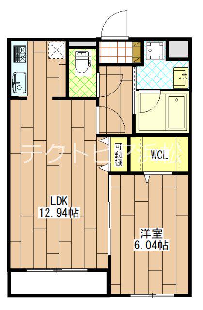 クローバーII(1LDK/2階)の間取り写真