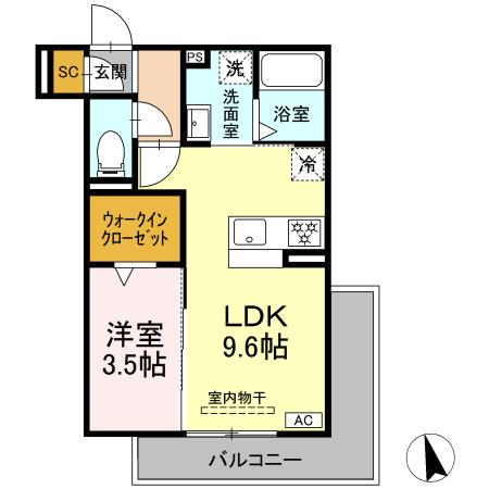 T-SUCCESS(1LDK/3階)の間取り写真