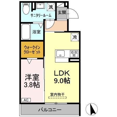 T-SUCCESS(1LDK/2階)の間取り写真