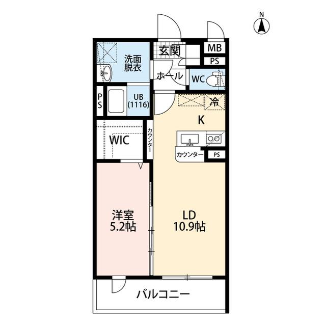 LEGRANDⅢ(1LDK/4階)の間取り写真