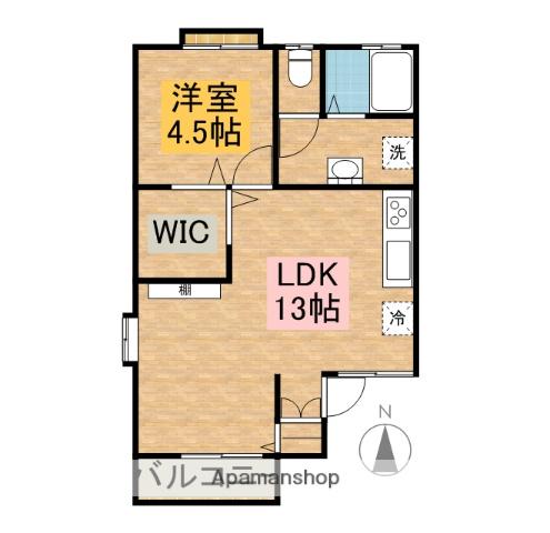 ドムス佐鳴台(1LDK/1階)の間取り写真