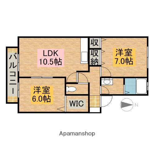 アイセイハイツⅡ(2LDK/1階)の間取り写真