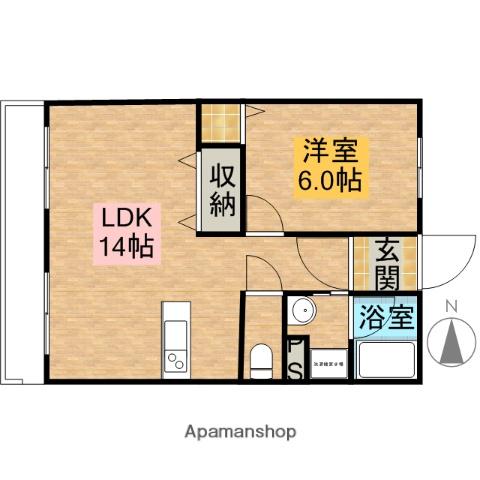 シャトレかみむら(1LDK/2階)の間取り写真