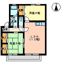 エストハウスC(2LDK/1階)の間取り写真