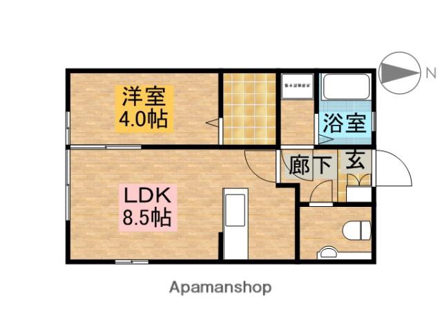 ドエル志都呂(1LDK/1階)の間取り写真