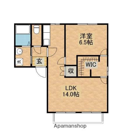 ハイカムール和田Ⅱ(1LDK/2階)の間取り写真