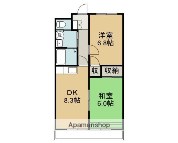マンションアルボ(2LDK/3階)の間取り写真
