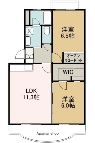 クリスタル・フォレスト(2LDK/4階)の間取り写真