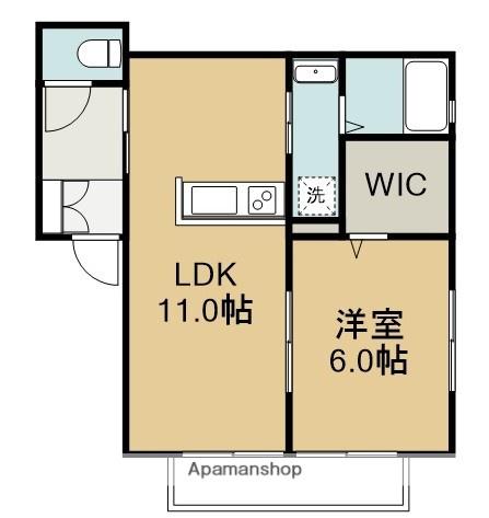 コート・ソレアード(1LDK/2階)の間取り写真