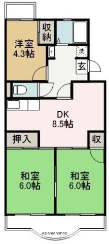 サンコーポ小林(3DK/4階)の間取り写真
