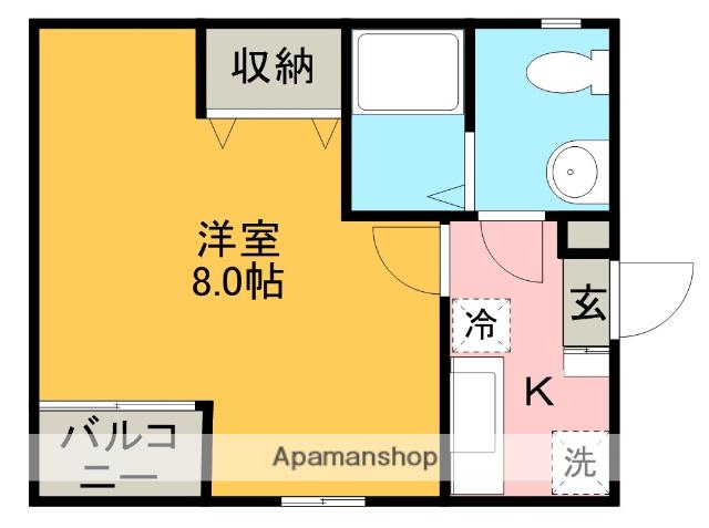 Aレガート八幡駅前(1K/1階)の間取り写真
