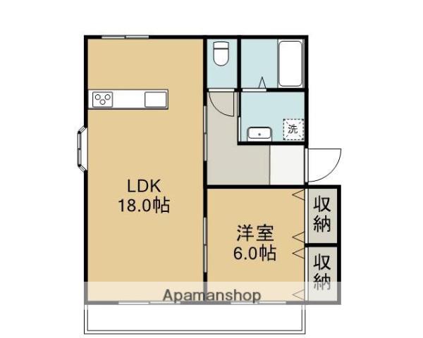 カトレア(1LDK/1階)の間取り写真