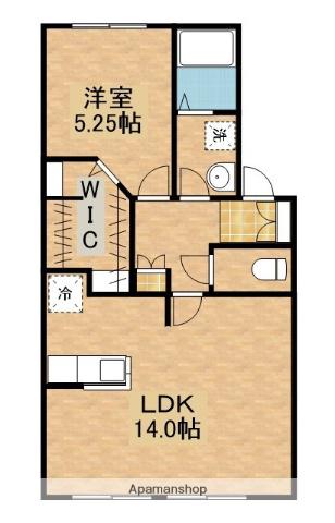 ハイカムール和田Ⅲ(1LDK/1階)の間取り写真