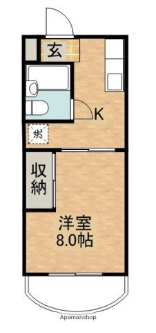 栄マンション(1DK/3階)の間取り写真