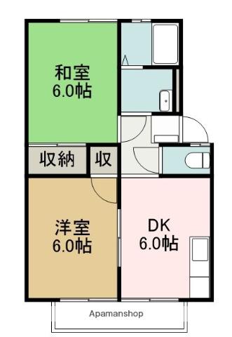 サンシティA&K(2DK/2階)の間取り写真