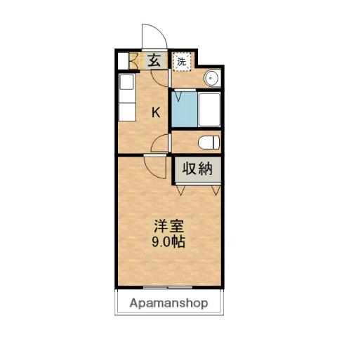 AKOYA・PERLEーSUN(1K/1階)の間取り写真
