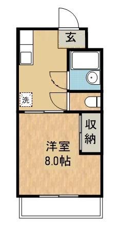 マンションストークⅦ(1DK/2階)の間取り写真