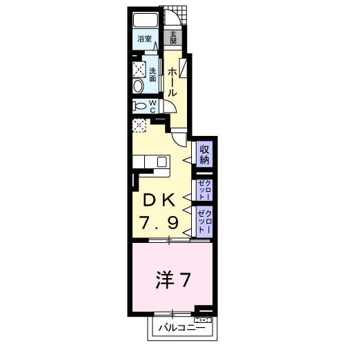 RITZ(1DK/1階)の間取り写真