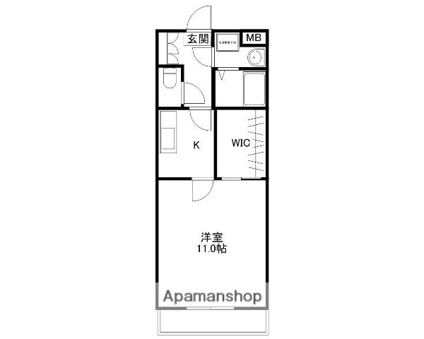 TーAROMAⅡ(1K/5階)の間取り写真