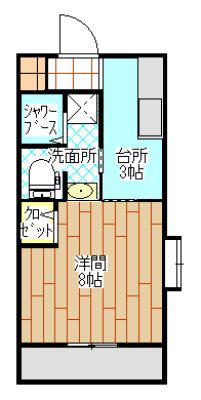 アビタ美吉III(1K/2階)の間取り写真