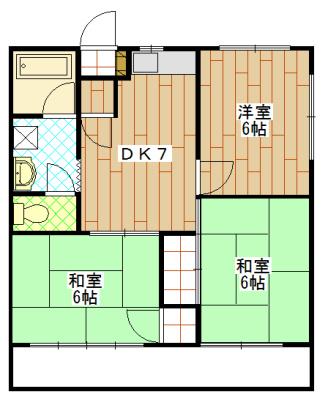 ファミール神田(3DK/2階)の間取り写真