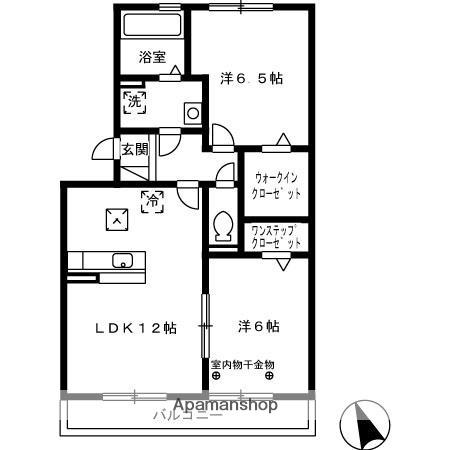 LUXE FORT(2LDK/1階)の間取り写真