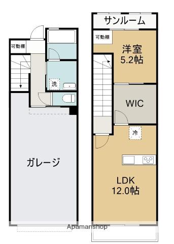 ＧＡＲＡＧＥ　ＬＩＢＥＲＴＥ(1SLDK)の間取り写真