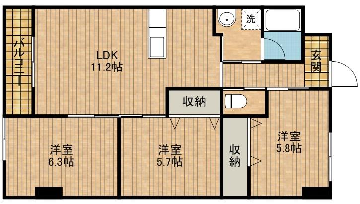 アルコリバーサイド(3LDK/4階)の間取り写真