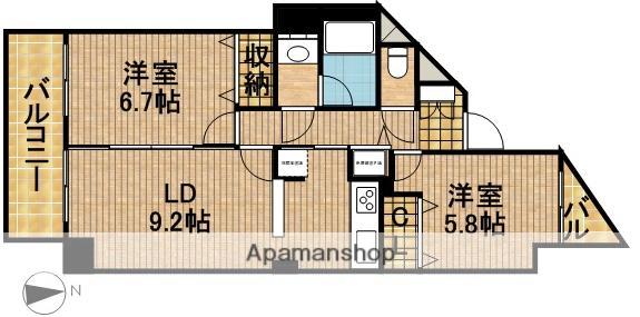 佐鳴湖パークタウンサウス(2LDK/6階)の間取り写真