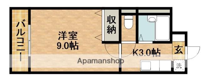 サンセゾンノーブル(1K/1階)の間取り写真