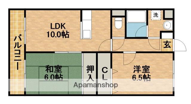 グランシャリオ(2LDK/1階)の間取り写真