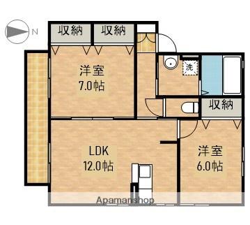 RADIUS B(2LDK/2階)の間取り写真