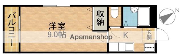 WILLOW布橋(1K/2階)の間取り写真