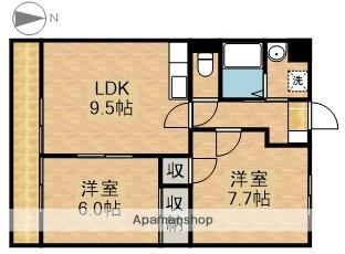 プルミエ(2DK/4階)の間取り写真