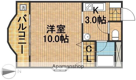 KAGUYAHIME向宿(1K/2階)の間取り写真