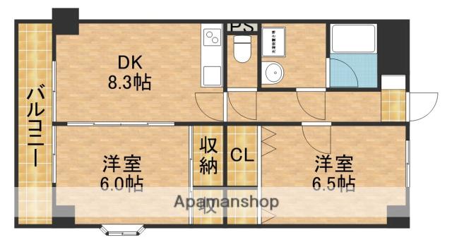 レジデンスHARUMI(2DK/2階)の間取り写真