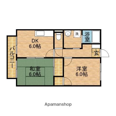 SURPLUS志太(2DK/2階)の間取り写真
