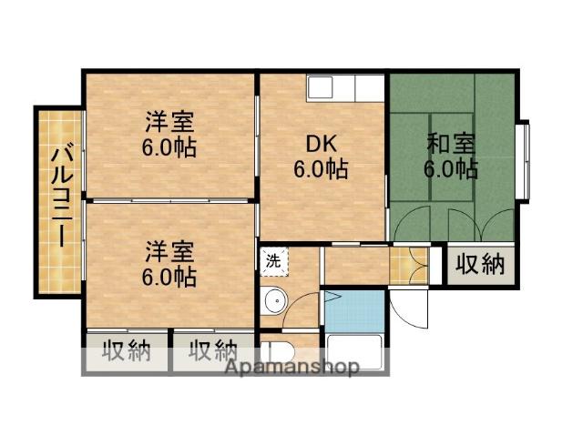 カーサ・グランデ(3DK/2階)の間取り写真