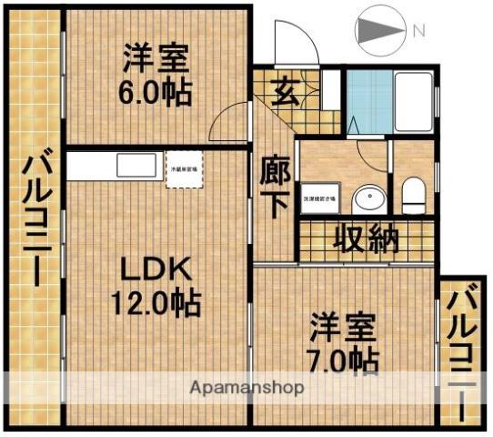 クレール21-Ⅱ(2LDK/3階)の間取り写真