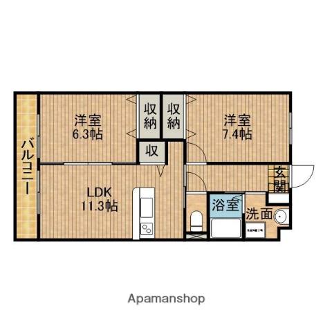 IBB7(2LDK/4階)の間取り写真